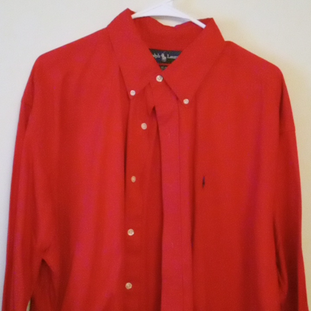 Red button down by Polo by Ralph Lauren..size xl.